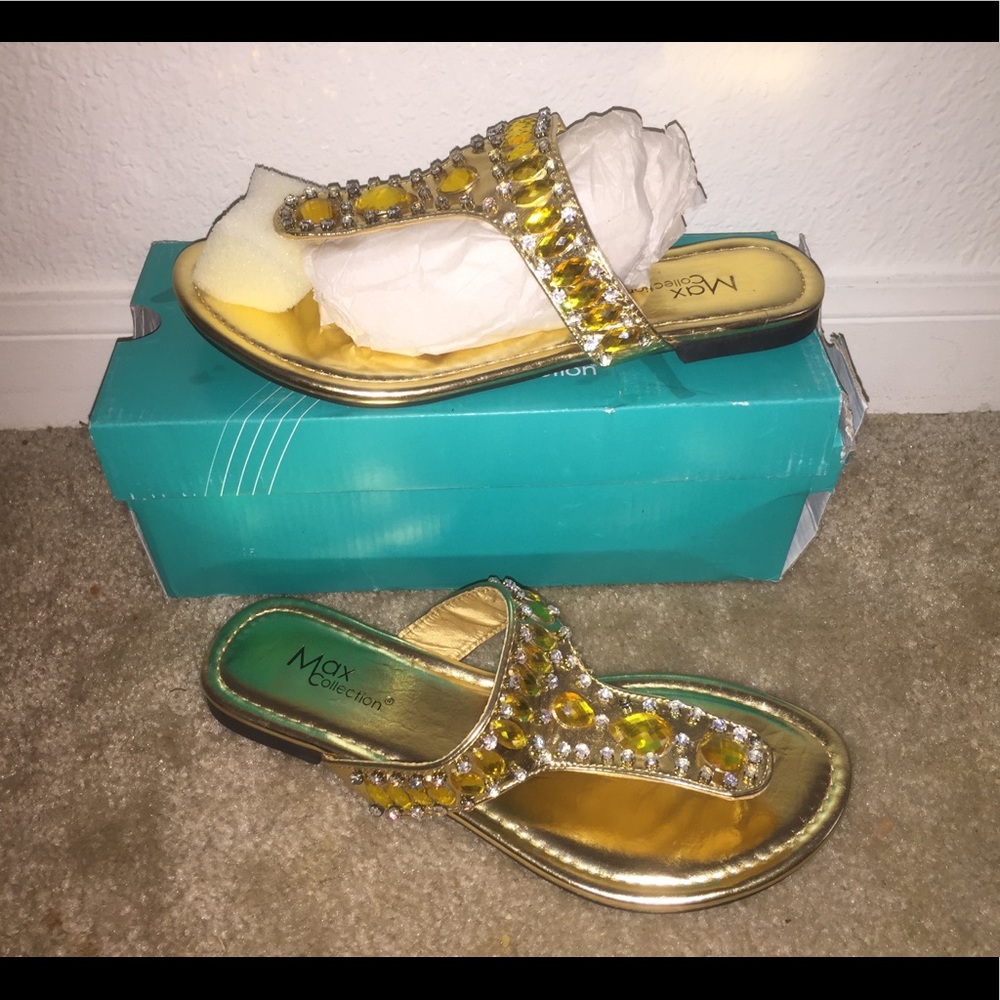 Gold and Diamond Women Sandals